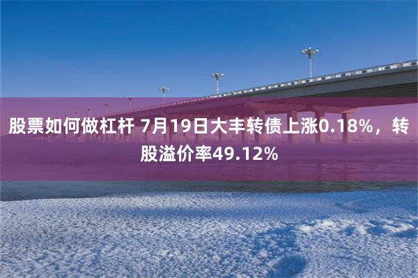 股票如何做杠杆 7月19日大丰转债上涨0.18%，转股溢价率49.12%