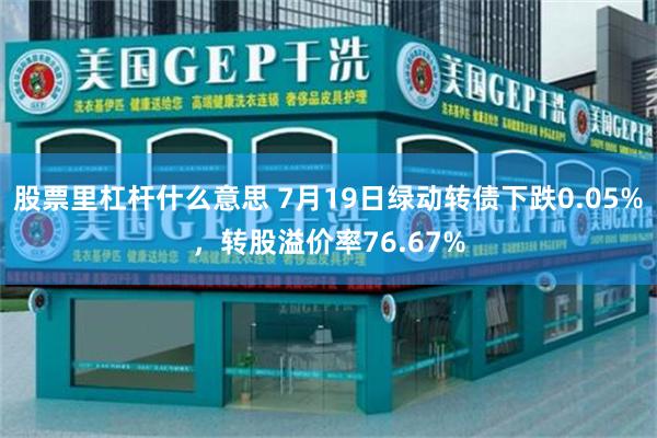 股票里杠杆什么意思 7月19日绿动转债下跌0.05%，转股溢价率76.67%