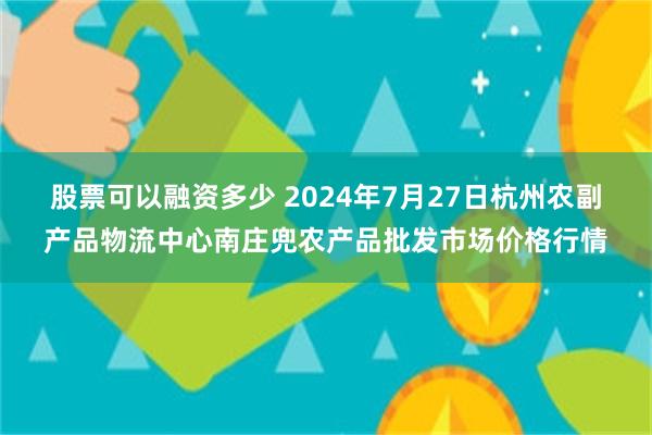 股票可以融资多少 2024年7月27日杭州农副产品物流中心南庄兜农产品批发市场价格行情