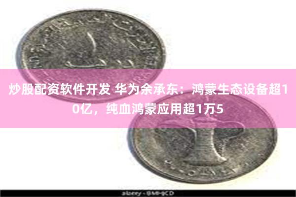 炒股配资软件开发 华为余承东：鸿蒙生态设备超10亿，纯血鸿蒙应用超1万5