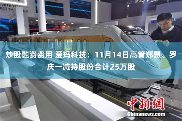 炒股融资费用 爱玛科技：11月14日高管郑慧、罗庆一减持股份合计25万股