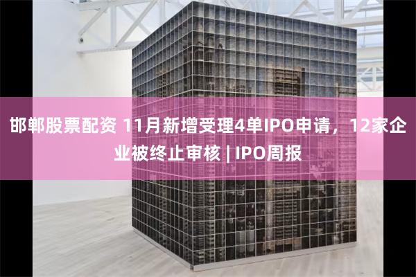 邯郸股票配资 11月新增受理4单IPO申请，12家企业被终止审核 | IPO周报