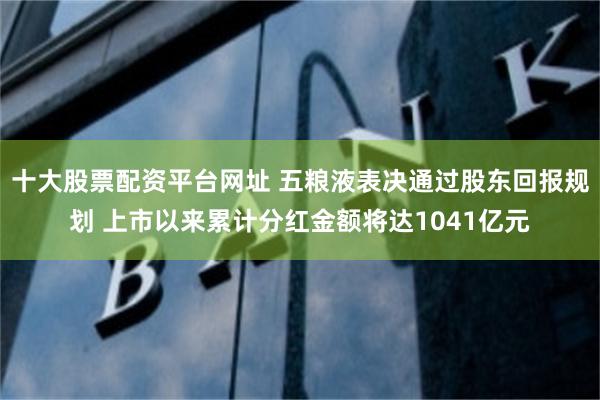 十大股票配资平台网址 五粮液表决通过股东回报规划 上市以来累计分红金额将达1041亿元