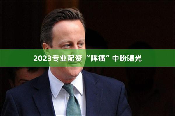 2023专业配资 “阵痛”中盼曙光